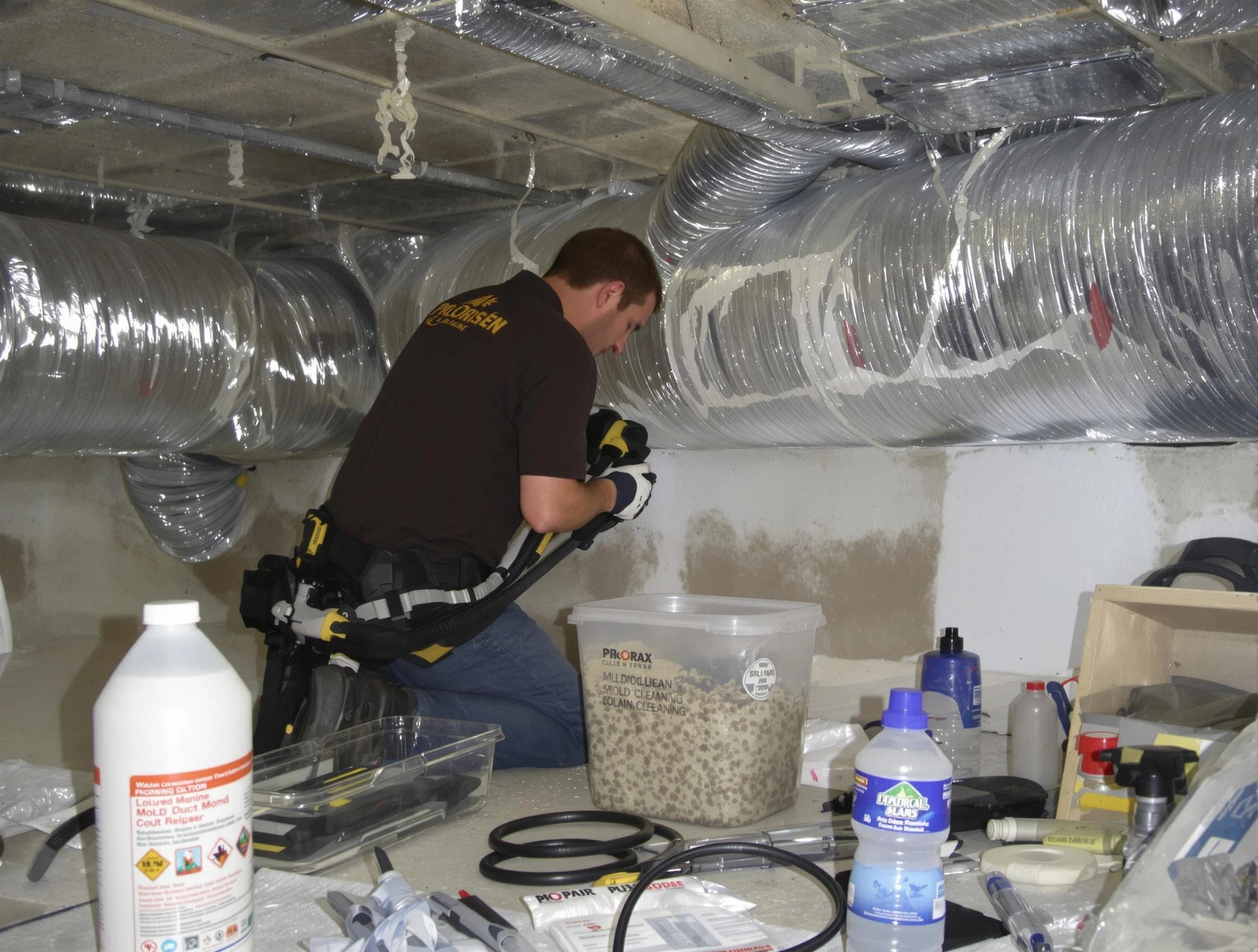 Villa Rica Air Duct Cleaning specialist performing professional mold removal from air ducts in Villa Rica