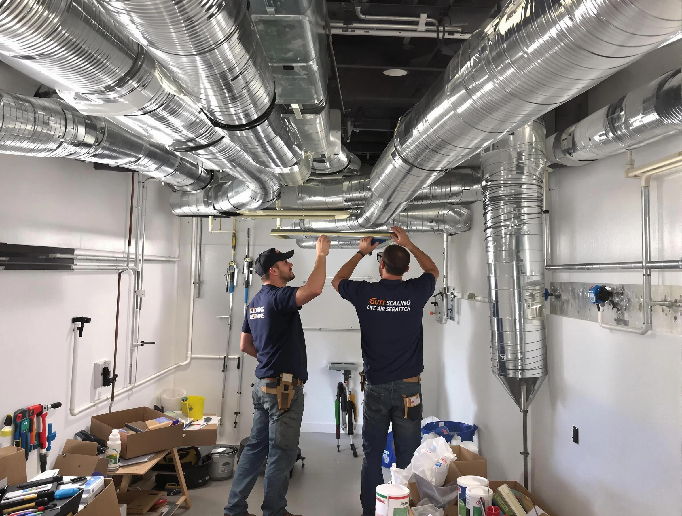 Villa Rica Air Duct Cleaning technician applying professional duct sealing solutions in Villa Rica